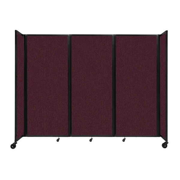 Room Divider 360 Folding Portable Partition 8'6" x 6'10" Cranberry Fabric